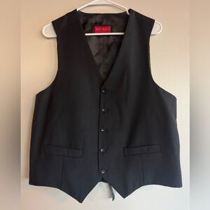 Mantoni Milan Italy Black Suit Vest | Super 140s Virgin Wool | Size 42R